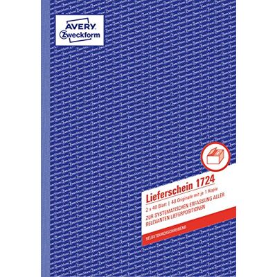 Avery Syftesform 1724 leveransbok A4 2 x 40 sidor (tysk text) Avery Syftesform 1724 leveransbok A4 2 x 40 sidor (tysk text)