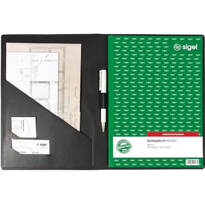 Sigel EF410 skyddande omslag för A4-formulär (t.ex. B. order, faktura, fraktsedel), med praktiska fickor för kvitton och integrerat pennhållare, svart Sigel EF410 skyddande omslag för A4-formulär (t.ex. B. order, faktura, fraktsedel), med praktiska fickor för kvitton och integrerat pennhållare, svart