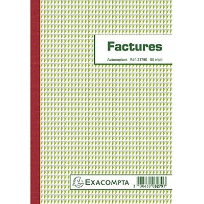 Exacompta grenrör "Factures", 210 x 148 mm, tripli VE = 1 Exacompta grenrör "Factures", 210 x 148 mm, tripli VE = 1