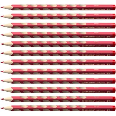 STABILO Ergonomisk färgpenna för högerhänta – Easycolors – 12-pack – karminröd mörk STABILO Ergonomisk färgpenna för högerhänta – Easycolors – 12-pack – karminröd mörk