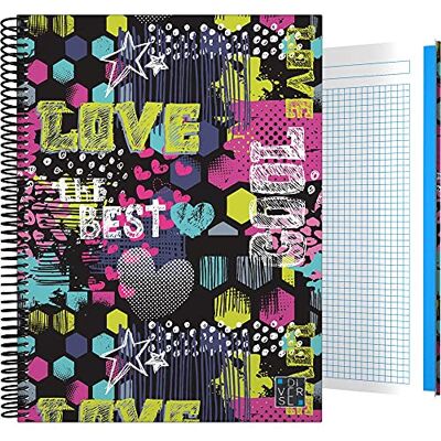 Grafoplás 16502617. Anteckningsbok Inbunden Inbunden, Kartong, A4, 5x5, 5 Band färg, Kollektion Diverse, Cool, FSC-certifikat, 140 ark mikroperforerade, 4 borrar, 5 Färgband Grafoplás 16502617. Anteckningsbok Inbunden Inbunden, Kartong, A4, 5x5, 5 Band färg, Kollektion Diverse, Cool, FSC-certifikat, 140 ark mikroperforerade, 4 borrar, 5 Färgband