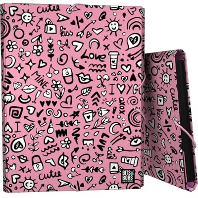 Grafoplás Grafoplas 3-fliksmapp, fodrad kartong, hårt omslag, folioformat, design I Love You, Bits&Bobs Pop Up Design, mjuk att röra vid, FSC-certifierad, perfekt som skolmaterial Grafoplás Grafoplas 3-fliksmapp, fodrad kartong, hårt omslag, folioformat, design I Love You, Bits&Bobs Pop Up Design, mjuk att röra vid, FSC-certifierad, perfekt som skolmaterial