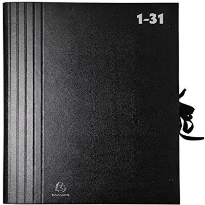 Exacompta Ref 61650B 1 dragspelsmapp med stor kapacitet inredning av återvunnen kartong bandförslutning 32 numeriska fack från 1 till 31 storlek 38,5x24 cm för A4 färg svart Exacompta Ref 61650B 1 dragspelsmapp med stor kapacitet inredning av återvunnen kartong bandförslutning 32 numeriska fack från 1 till 31 storlek 38,5x24 cm för A4 färg svart