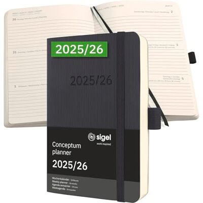 Sigel C2607 Wochenkalender Conceptum 2025/2026, ca. A6, , schwarz: Agenda Conceptum, Classic, Softcover Sigel C2607 Wochenkalender Conceptum 2025/2026, ca. A6, , schwarz: Agenda Conceptum, Classic, Softcover