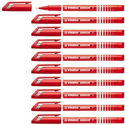 STABILO Fineliner SENSOR F Ask med 10 Röd STABILO Fineliner SENSOR F Ask med 10 Röd