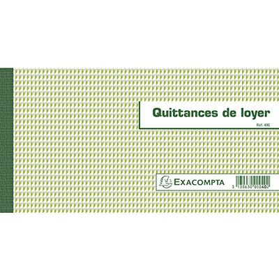 Exacompta carnet 'souche 'Quittances de loyer' VE = 1 Exacompta carnet 'souche 'Quittances de loyer' VE = 1