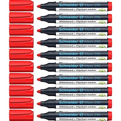 Schneider Maxx 290 märkpennor (för whiteboards och blädderblock, linjebredd: 2–3 mm) 10-pack röd Schneider Maxx 290 märkpennor (för whiteboards och blädderblock, linjebredd: 2–3 mm) 10-pack röd