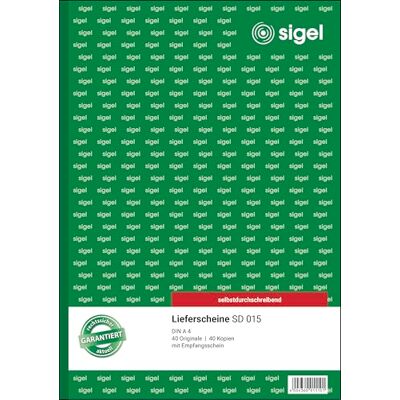 Sigel formulär – leveransskepp DE A4 självskrivande, 2 x 40 BL 1 Stück Vit Sigel formulär – leveransskepp DE A4 självskrivande, 2 x 40 BL 1 Stück Vit