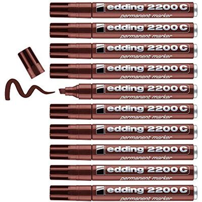 edding 4-2200C001 2200C permanent markör – svart (paket med 10) Brun edding 4-2200C001 2200C permanent markör – svart (paket med 10) Brun