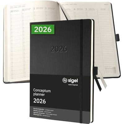 Sigel C2618 Wochenkalender Conceptum 2026, A4+, , schwarz: Agenda Conceptum, Classic, Hardcover Sigel C2618 Wochenkalender Conceptum 2026, A4+, , schwarz: Agenda Conceptum, Classic, Hardcover
