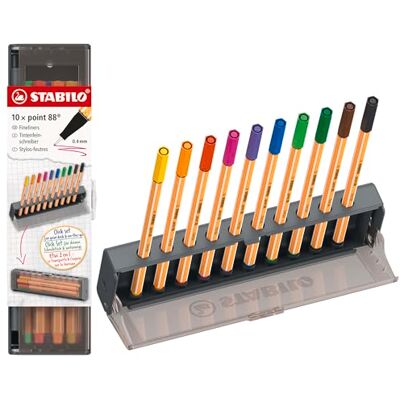 STABILO – fineliner – punkt 88 – 10 klickset – 10 färger STABILO – fineliner – punkt 88 – 10 klickset – 10 färger