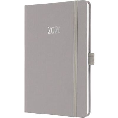 Sigel J6403 Wochenkalender Jolie 2026, ca. A5, , hellgrau: Agenda Jolie, Feel, Pearl Grey, Hardcover Sigel J6403 Wochenkalender Jolie 2026, ca. A5, , hellgrau: Agenda Jolie, Feel, Pearl Grey, Hardcover