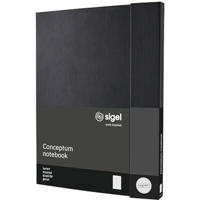 Sigel CO141 anteckningsbok, A4+, rutig hardcover, svart, med magnetlås, koncept – andra storlekar Sigel CO141 anteckningsbok, A4+, rutig hardcover, svart, med magnetlås, koncept – andra storlekar