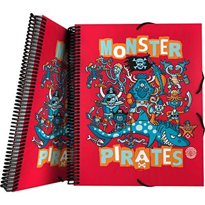 Grafoplás 39822151 Kollektion Katuki Saguyaki Mapp med Spiral, 30 Transparent fodral, Modell Monster Pirates, A4 Grafoplás 39822151 Kollektion Katuki Saguyaki Mapp med Spiral, 30 Transparent fodral, Modell Monster Pirates, A4