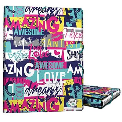 Grafoplás 82402660. 3-klaffar, Fodrad kartong, Hård omslag, Folio storlek, Kollektion Var du, Amazing, FSC-certifikat Grafoplás 82402660. 3-klaffar, Fodrad kartong, Hård omslag, Folio storlek, Kollektion Var du, Amazing, FSC-certifikat