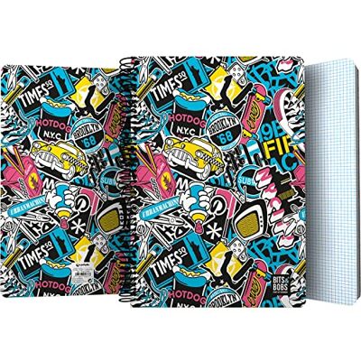 Grafoplás Anteckningsbok Plastlock 80 4x4 90g fyrkantiga ark Folio-storlek Spiral Design Bits&Bobs Pop Up Design New York samling FSC-certifikat Grafoplás Anteckningsbok Plastlock 80 4x4 90g fyrkantiga ark Folio-storlek Spiral Design Bits&Bobs Pop Up Design New York samling FSC-certifikat