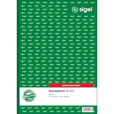 Sigel SD063 ByggdagbokGrön, A4, Paket med 40 Blad Sigel SD063 ByggdagbokGrön, A4, Paket med 40 Blad