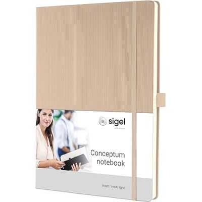Sigel CO641 Premium anteckningsbok fodrad, A4, inbunden, beige – konceptum Sigel CO641 Premium anteckningsbok fodrad, A4, inbunden, beige – konceptum