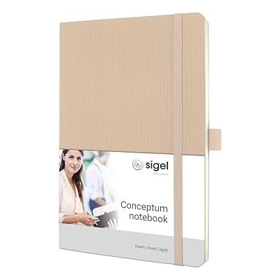 Sigel CO333 fodrade anteckningsböcker – medium – beige – mjukt omslag – 194 sidor – numrerade sidor, gummibandslås, stiftslinga, arkivficka – PEFC-certifierad – Conceptum Business Book Sigel CO333 fodrade anteckningsböcker – medium – beige – mjukt omslag – 194 sidor – numrerade sidor, gummibandslås, stiftslinga, arkivficka – PEFC-certifierad – Conceptum Business Book