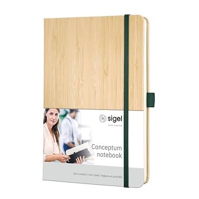 Sigel Co670 Premium prickig, A5, hårt omslag i äkta bambu, beige Conceptum Sigel Co670 Premium prickig, A5, hårt omslag i äkta bambu, beige Conceptum