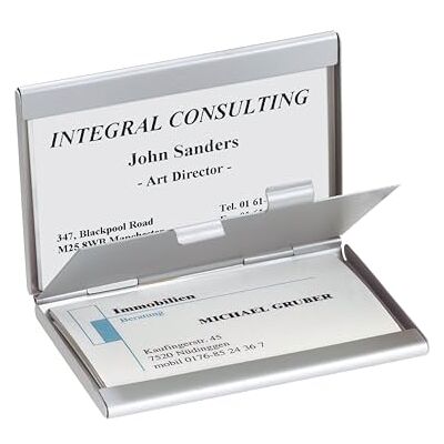 Sigel Vz136 Twin visitkortsfodral, upp till 30 kort, 9,1 x 5,6 cm, silver Sigel Vz136 Twin visitkortsfodral, upp till 30 kort, 9,1 x 5,6 cm, silver