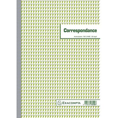 Exacompta Manifold correspondance 29,7x21cm 50 feuillets dupli autocopiants Exacompta Manifold correspondance 29,7x21cm 50 feuillets dupli autocopiants