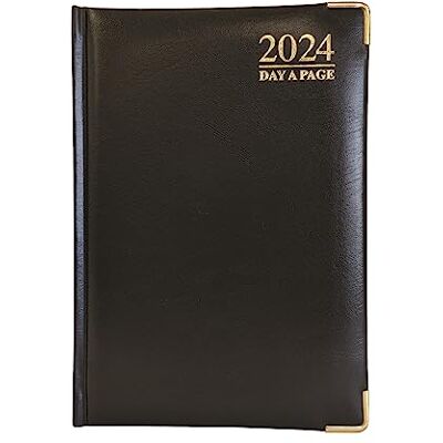 G4GADGET Lyxig 2024 A5 Black Day A Page Diary Vadderad främre och inbunden omslag förgyllda kanter G4GADGET Lyxig 2024 A5 Black Day A Page Diary Vadderad främre och inbunden omslag förgyllda kanter