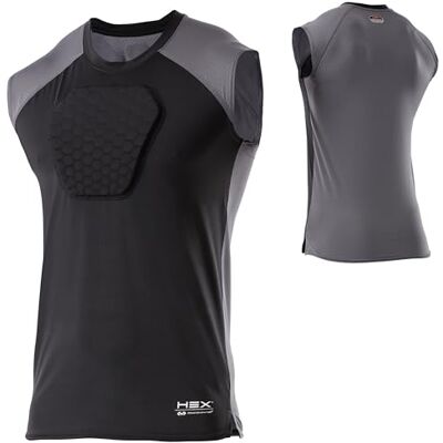 McDavid HEX Chest Protector, Heart Guard Sternum Protection Padded Shirt for Baseball, Football, Lacrosse and Goalies Youth and Adult Sizes McDavid HEX Chest Protector, Heart Guard Sternum Protection Padded Shirt for Baseball, Football, Lacrosse and Goalies Youth and Adult Sizes
