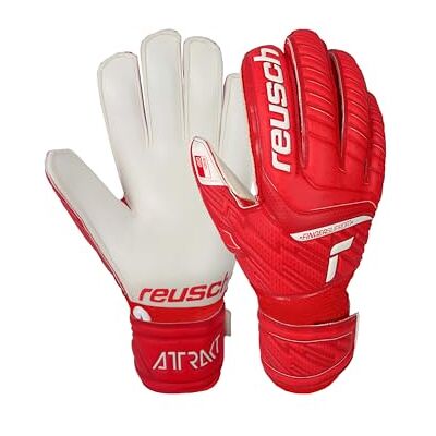 Reusch Unisex målvaktshandskar Attrakt Grip Fingerstöd med praktiskt fingerskydd röd/vit, 6,5 Reusch Unisex målvaktshandskar Attrakt Grip Fingerstöd med praktiskt fingerskydd röd/vit, 6,5