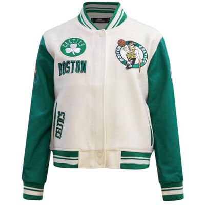 Pro Standard NBA Retro Classics W ull Varsity Jacka, Äggshell/Kelly Green, XL, Äggskal/Kelly Green, XL Pro Standard NBA Retro Classics W ull Varsity Jacka, Äggshell/Kelly Green, XL, Äggskal/Kelly Green, XL