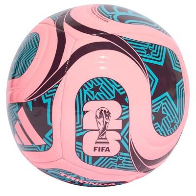 adidas Unisex FIFA World Cup 26 Trionda Club Ball, Beam Rosa/Noble Röd/Blå, 3 adidas Unisex FIFA World Cup 26 Trionda Club Ball, Beam Rosa/Noble Röd/Blå, 3