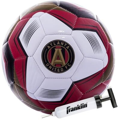 Franklin Sports MLS Atlanta United fotboll, officiell storlek 5, mjukt, nötningsbeständigt fodral, officiell storlek och vikt, inklusive luftpump Franklin Sports MLS Atlanta United fotboll, officiell storlek 5, mjukt, nötningsbeständigt fodral, officiell storlek och vikt, inklusive luftpump