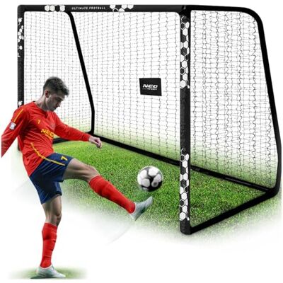 Neo-Sport Fotbollsmål fotbollsmål för barn och vuxna med skyddsfodral 300 x 200 x 120 cm svart vit hexagon Neo-Sport Fotbollsmål fotbollsmål för barn och vuxna med skyddsfodral 300 x 200 x 120 cm svart vit hexagon