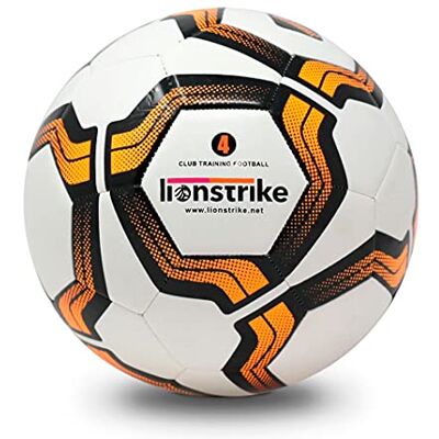 Lionstrike Standard träningsfotboll med NeoBladder-teknik, klubbnivå och liganivå träningsboll med reglerande storlek och vikt (storlek 4, vit) Lionstrike Standard träningsfotboll med NeoBladder-teknik, klubbnivå och liganivå träningsboll med reglerande storlek och vikt (storlek 4, vit)