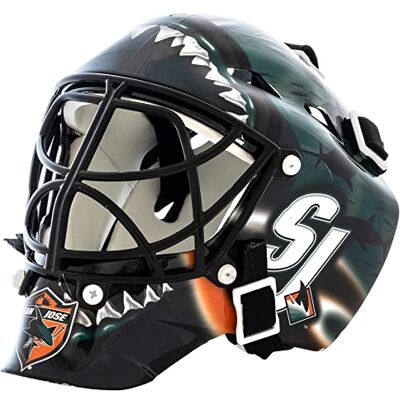 Franklin Sports Målvaktsmask i miniformat med NHL-lagets officiella logotyp och färger, med fodral, samlarobjekt Franklin Sports Målvaktsmask i miniformat med NHL-lagets officiella logotyp och färger, med fodral, samlarobjekt