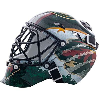 Franklin Sports Målvaktsmask i miniformat med NHL-lagets officiella logotyp och färger, med fodral, samlarobjekt Franklin Sports Målvaktsmask i miniformat med NHL-lagets officiella logotyp och färger, med fodral, samlarobjekt