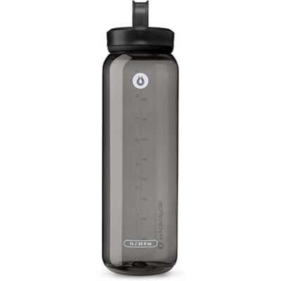 HydraPak RECON 1L RECON 50% återvunnen plast, miljövänlig och BPA-fri, skruvlock med regelbundet flöde, lätt att bära (1 liter, grå) HydraPak RECON 1L RECON 50% återvunnen plast, miljövänlig och BPA-fri, skruvlock med regelbundet flöde, lätt att bära (1 liter, grå)