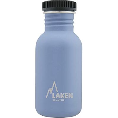 LAKEN Lakan basic stålflaska, flaska i rostfritt stål för barn och vuxna, standard mun och skruvlock, 0,5 l blå LAKEN Lakan basic stålflaska, flaska i rostfritt stål för barn och vuxna, standard mun och skruvlock, 0,5 l blå