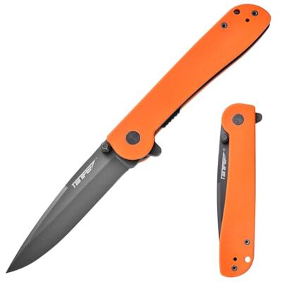 TONIFE Guiding Star Fällkniv med Fickklämma, Halkfri Enhandskniv för EDC, 8Cr14MoV-Blad och G10-Handtag för Utomhusbruk och Camping (Orange + Grå Titan) TONIFE Guiding Star Fällkniv med Fickklämma, Halkfri Enhandskniv för EDC, 8Cr14MoV-Blad och G10-Handtag för Utomhusbruk och Camping (Orange + Grå Titan)