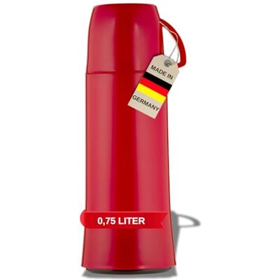 Helios Isolerad Flaska 0,75L - Plast, Röd, Handtagskopp Helios Isolerad Flaska 0,75L - Plast, Röd, Handtagskopp