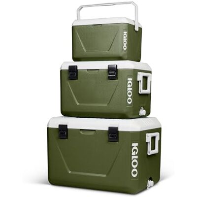 Igloo Stapelbara passiva kylboxar set 55 L + 27 L + 11 L – Lätta & hållbara kylare för camping, strand, picknick & friluftsliv – Platsbesparande stapelbar design, Grön Igloo Stapelbara passiva kylboxar set 55 L + 27 L + 11 L – Lätta & hållbara kylare för camping, strand, picknick & friluftsliv – Platsbesparande stapelbar design, Grön