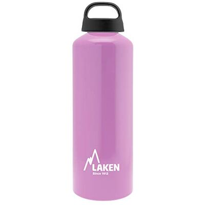 LAKEN Lakanen Classic Alu drickflaska bred öppning skruvlock med slinga, BPA-fri aluminium drickflaska, 1 l, rosa LAKEN Lakanen Classic Alu drickflaska bred öppning skruvlock med slinga, BPA-fri aluminium drickflaska, 1 l, rosa