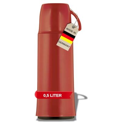 Helios Isolerad Flaska 0,5L - Plast, Röd, med Handtag Helios Isolerad Flaska 0,5L - Plast, Röd, med Handtag