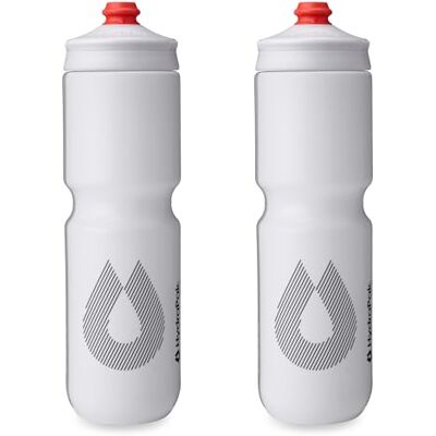 HydraPak Breakaway Surge lätt cykel vattenflaska 2-pack – högt flöde, cykling och sport klämflaska (vit, 880 ml/30 oz) HydraPak Breakaway Surge lätt cykel vattenflaska 2-pack – högt flöde, cykling och sport klämflaska (vit, 880 ml/30 oz)