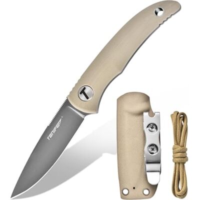TONIFE Nova Fast bladkniv med justerbart Kydex-fodral och fallskärmslina, 6,8 cm hel bladhalskniv för jakt, fiske, camping och överlevnad TONIFE Nova Fast bladkniv med justerbart Kydex-fodral och fallskärmslina, 6,8 cm hel bladhalskniv för jakt, fiske, camping och överlevnad
