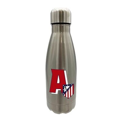 CYPBRANDS Atlético de Madrid vattenflaska i rostfritt stål, lufttät förslutning, med bokstaven A-design i rött, 550 ml metallisk, officiell produkt (CyP CYPBRANDS Atlético de Madrid vattenflaska i rostfritt stål, lufttät förslutning, med bokstaven A-design i rött, 550 ml metallisk, officiell produkt (CyP