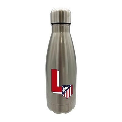 CYPBRANDS Atlético de Madrid vattenflaska i rostfritt stål, lufttät förslutning, med bokstaven A-design i rött, 550 ml metallisk, officiell produkt (CyP CYPBRANDS Atlético de Madrid vattenflaska i rostfritt stål, lufttät förslutning, med bokstaven A-design i rött, 550 ml metallisk, officiell produkt (CyP