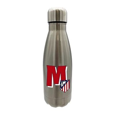 CYPBRANDS Atlético de Madrid vattenflaska i rostfritt stål, lufttät förslutning, med bokstaven A-design i rött, 550 ml metallisk, officiell produkt (CyP CYPBRANDS Atlético de Madrid vattenflaska i rostfritt stål, lufttät förslutning, med bokstaven A-design i rött, 550 ml metallisk, officiell produkt (CyP