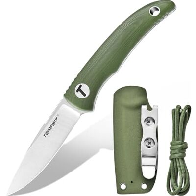 TONIFE Nova Fast bladkniv med justerbart Kydex-fodral och fallskärmslina, 6,8 cm hel bladhalskniv för jakt, fiske, camping och överlevnad TONIFE Nova Fast bladkniv med justerbart Kydex-fodral och fallskärmslina, 6,8 cm hel bladhalskniv för jakt, fiske, camping och överlevnad