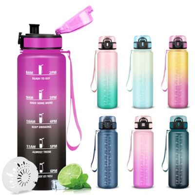 Mujigaga 1 liters flaska, gymflaska, läckagefri, motiverande vattenflaskor, lätt att rengöra, vattenflaskor med säkerhetslås, stor mun, för yoga, camping, klättring, gym Mujigaga 1 liters flaska, gymflaska, läckagefri, motiverande vattenflaskor, lätt att rengöra, vattenflaskor med säkerhetslås, stor mun, för yoga, camping, klättring, gym